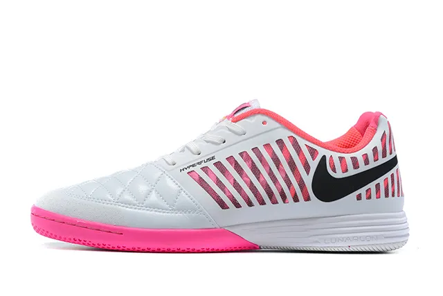 Nike أحمر أبيض كاج مودلد علوي مبطن مقدمة صناعية أحذية كرة القدم الداخلية 15