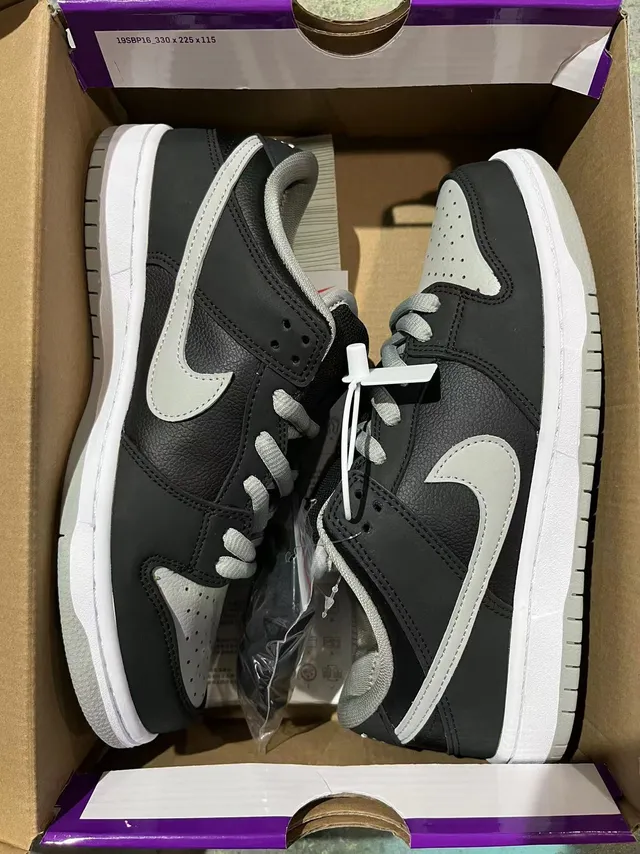 Nike SB Dunk Low Black Light Gray Skateboard Shoes 6