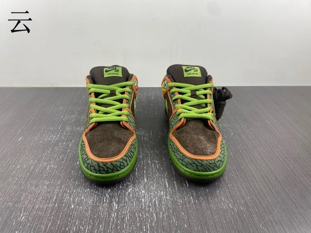Nike SB Dunk Low Graffiti Print Olive Green أحذية تزلج 5