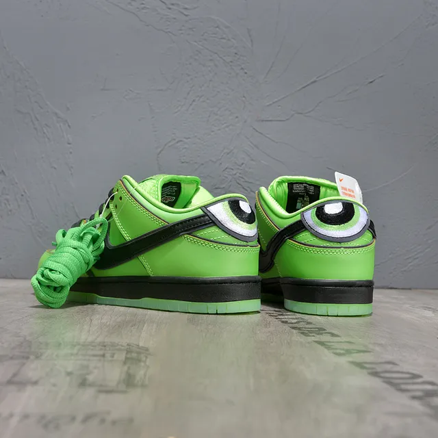 Nike SB Dunk Low Vert Noir Pointe Perforée Chaussures de Skateboard 3