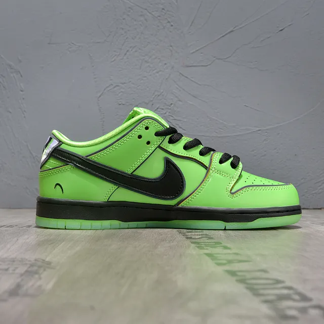Nike SB Dunk Low Vert Noir Pointe Perforée Chaussures de Skateboard 6
