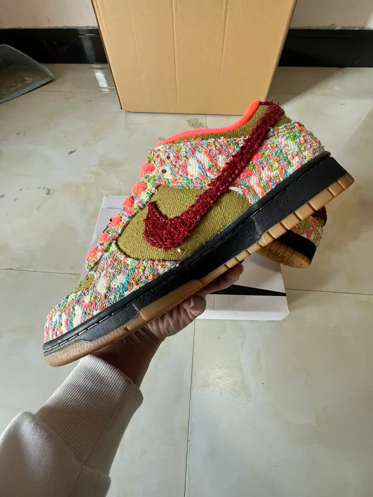Nike SB Dunk Low Multicolor Woven Textile Skateboard Shoes 5
