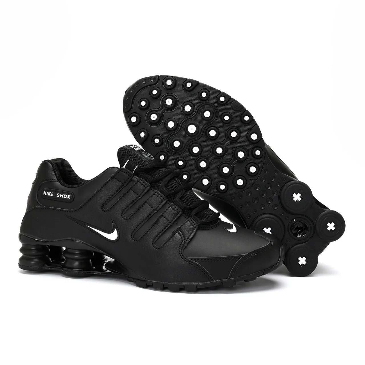Nike Shox Black Leather Lifestyle Sneakers 2