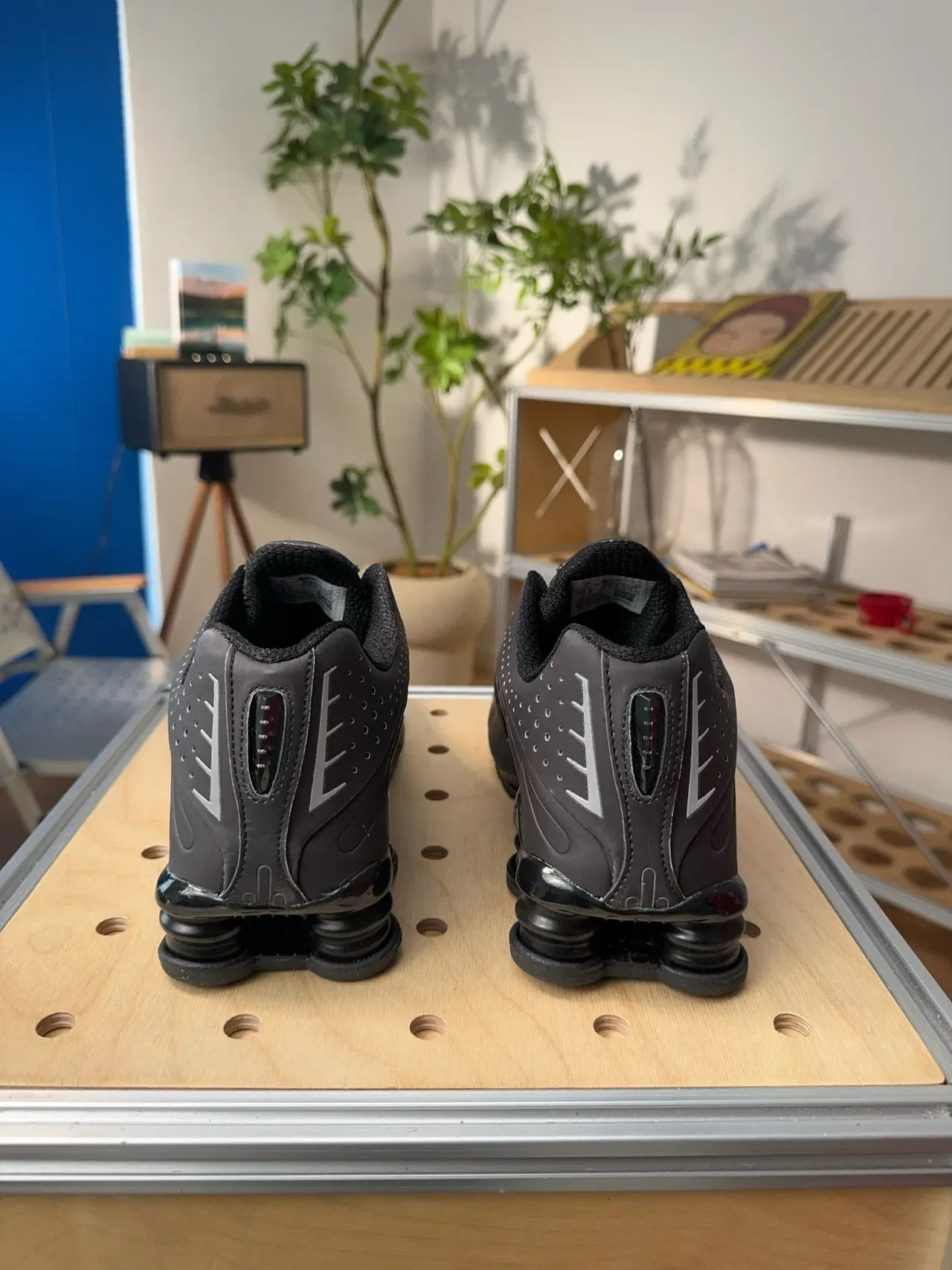 Nike Shox Monochromatic Black Lifestyle Sneakers 6