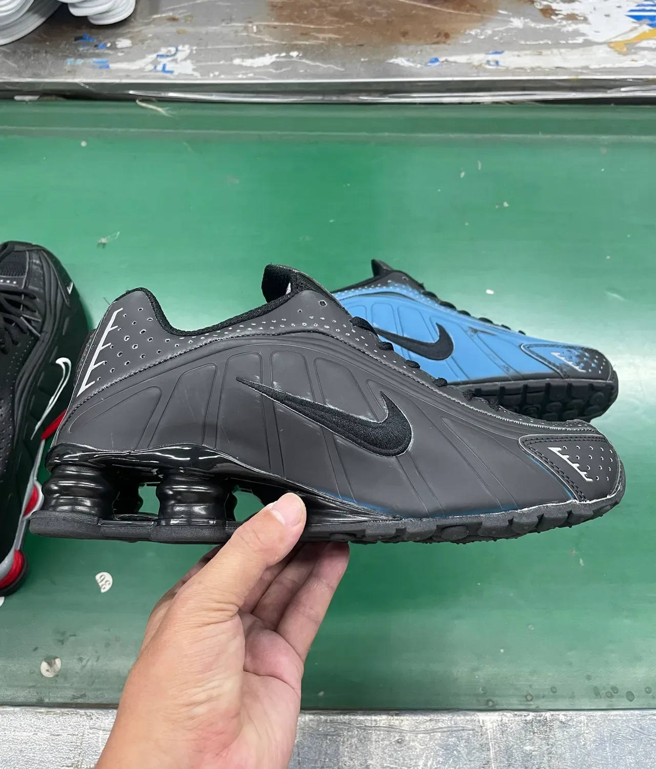 Nike Shox Monochromatic Black Lifestyle Sneakers 8
