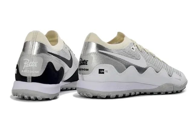 Nike Silver Beige Metallic Upper Laces And Collar Sneakers 5