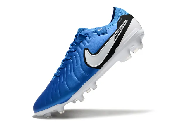 Nike Tiempo Blue Black Low-Cut Lace-Up Textured Synthetic Upper Firm-Ground Soccer Shoes 3