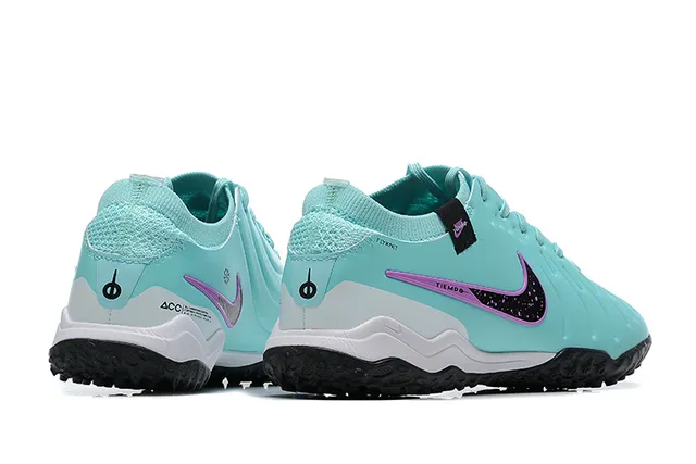 Nike Tiempo Bleu Violet Coupe Basse Tige Synthétique Boutons Moulés Herbe artificielle Chaussures de Football 2