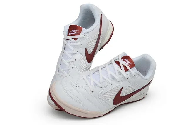 Chaussures de football indoor Nike Tiempo Indoor White and Burgundy 2