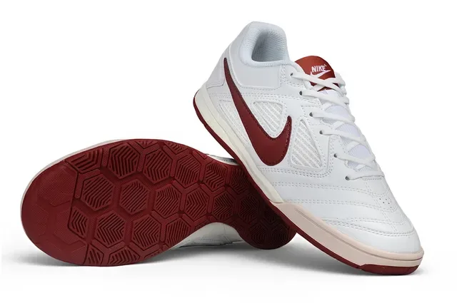 Chaussures de football indoor Nike Tiempo Indoor White and Burgundy 3