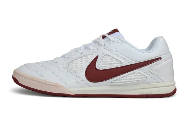 Chaussures de football indoor Nike Tiempo Indoor White and Burgundy 5