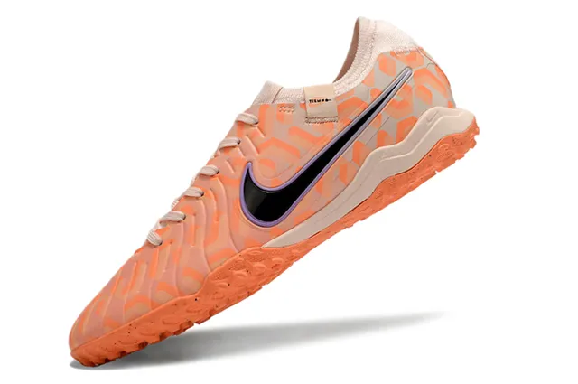 Nike Tiempo Legend Orange Beige Chaussures de Football Turf à Encolure Basse en Synthétique Imprimé Géométrique 3