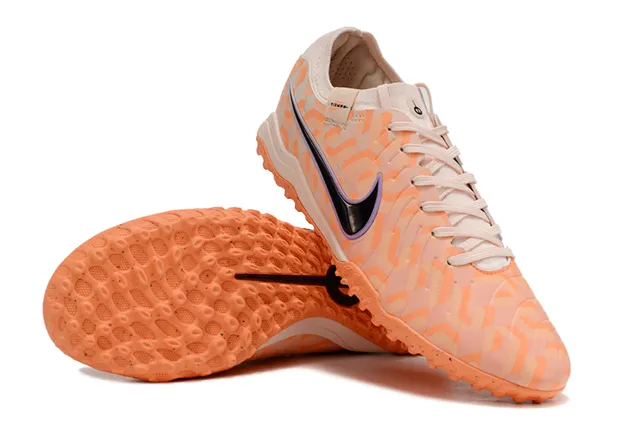 Nike Tiempo Legend Orange Beige Chaussures de Football Turf à Encolure Basse en Synthétique Imprimé Géométrique 4