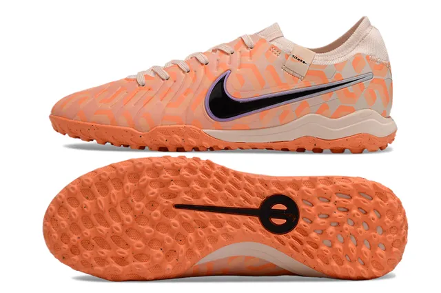 Nike Tiempo Legend Orange Beige Chaussures de Football Turf à Encolure Basse en Synthétique Imprimé Géométrique 6