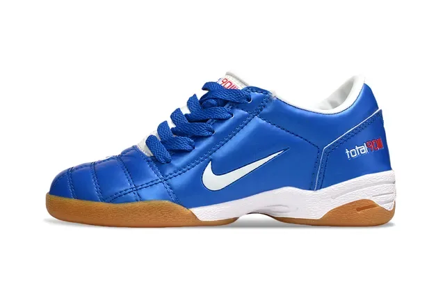 Nike Total 90 III Bleu Blanc Caoutchouc Chaussures de Football Indoor 12