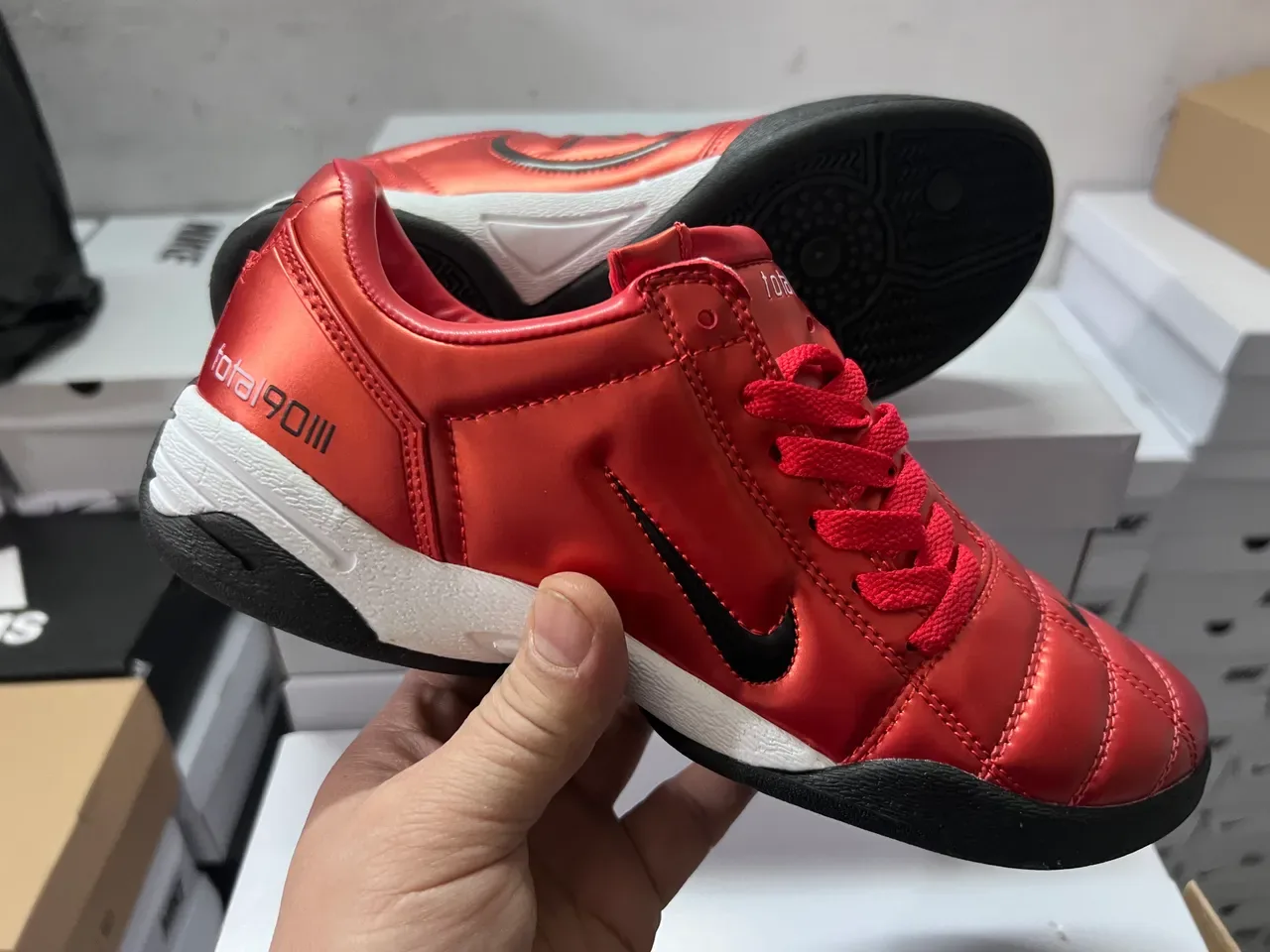 Nike Total 90 III Chaussures de football intérieur rouge métallique 6