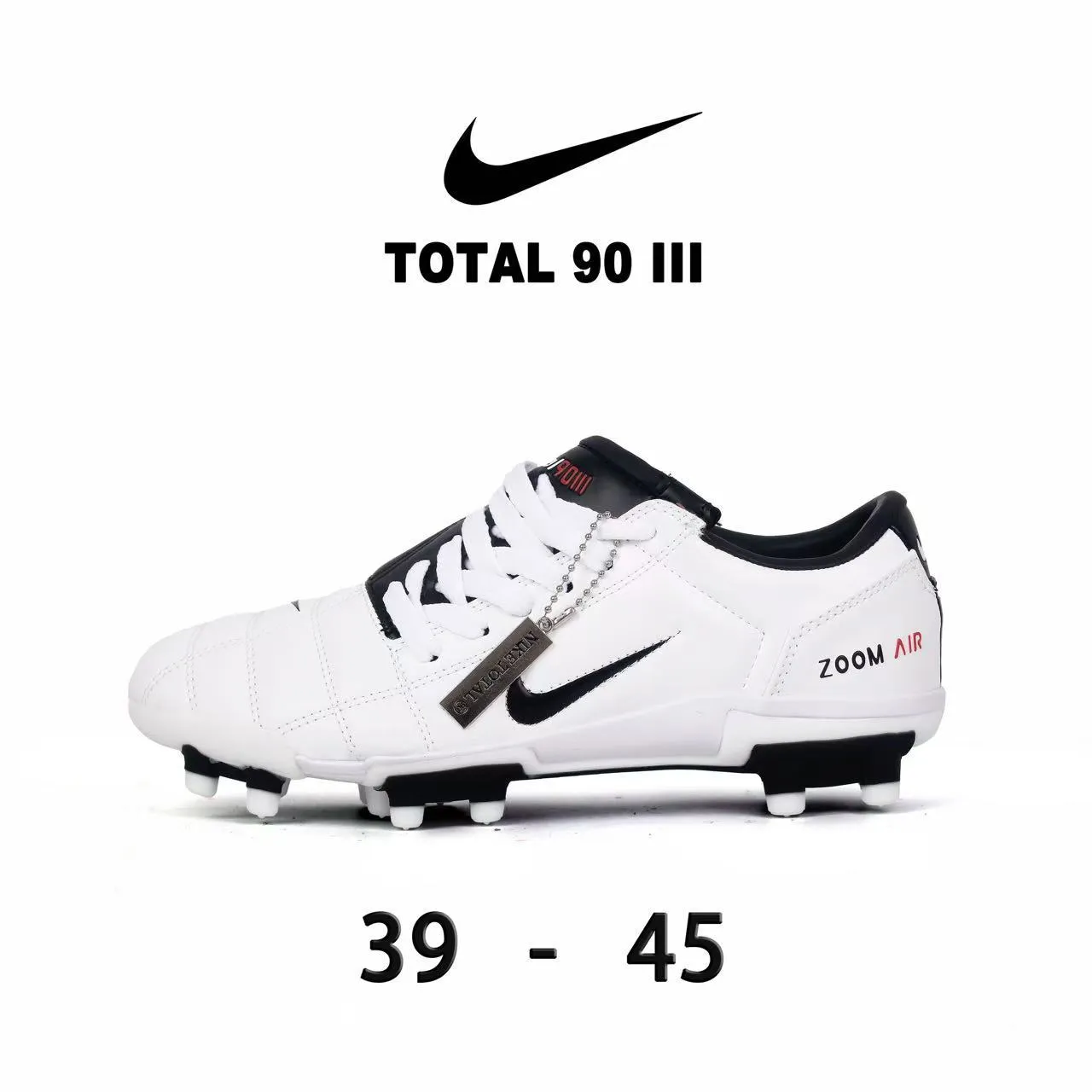 Nike Total 90 III Red and White Firm-Ground Soccer Shoes 3