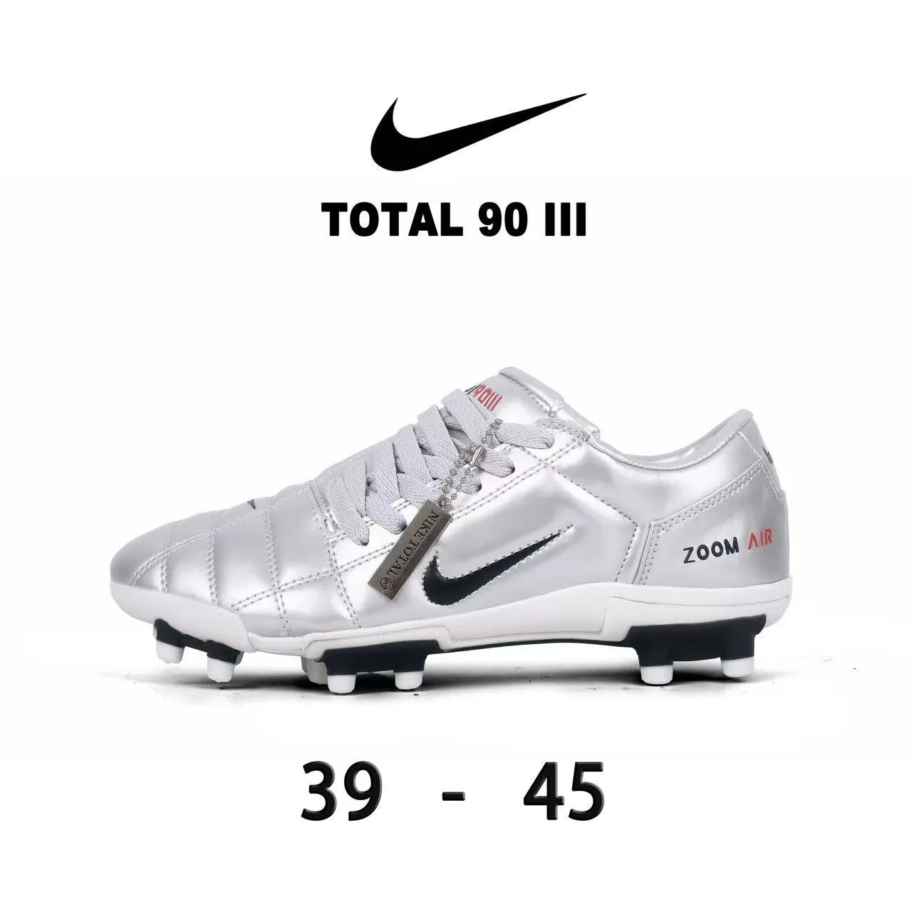 Nike Total 90 III Red and White Firm-Ground Soccer Shoes 12
