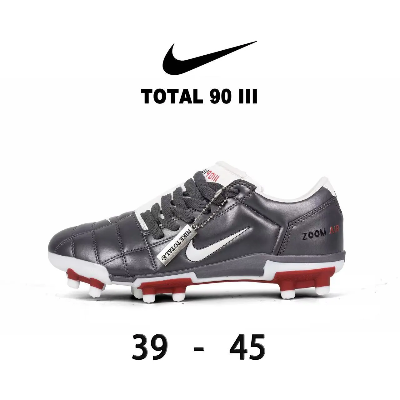 Nike Total 90 III Red and White Firm-Ground Soccer Shoes 14
