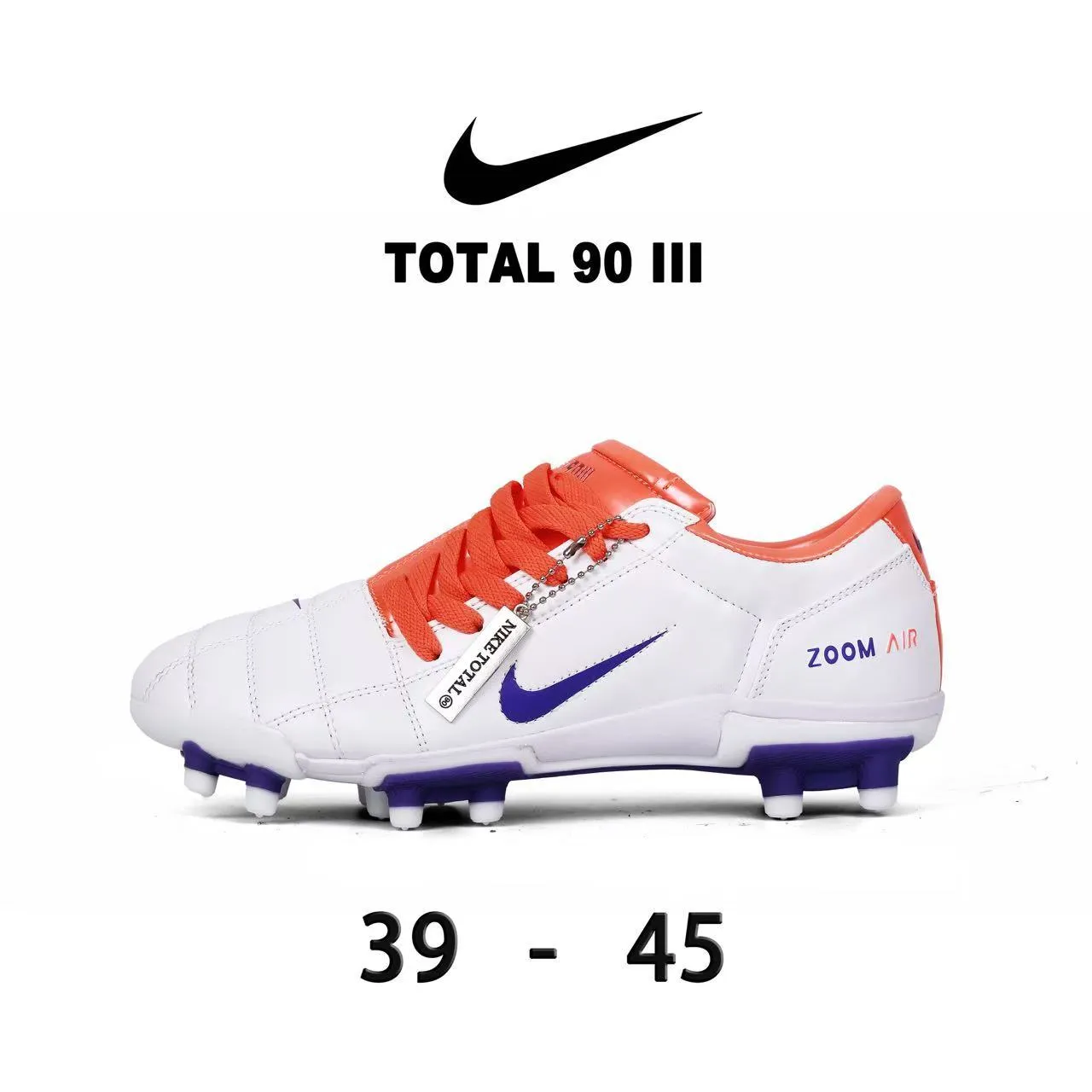 Nike Total 90 III Red and White Firm-Ground Soccer Shoes 16