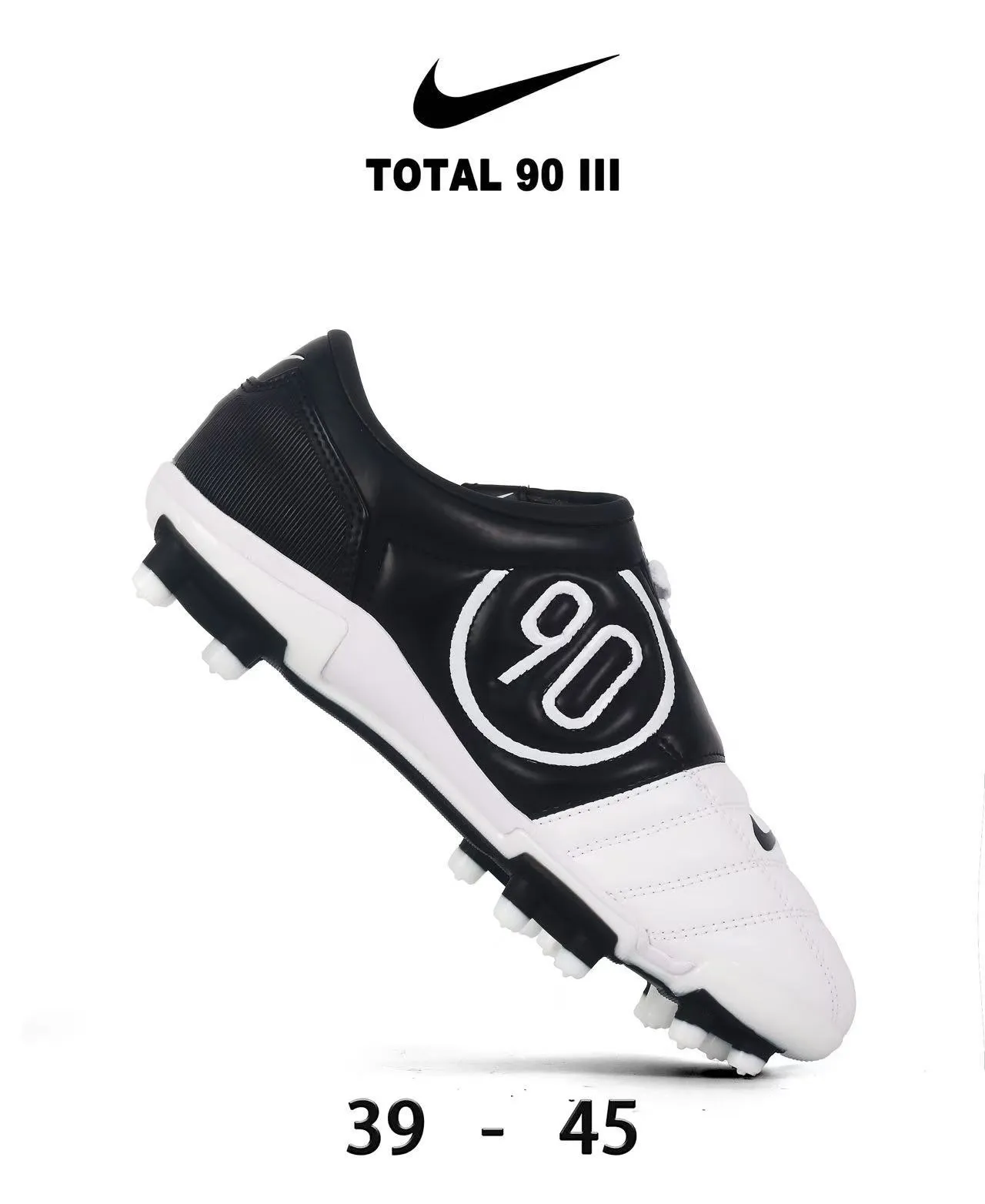 Nike Total 90 III Red and White Firm-Ground Soccer Shoes 18