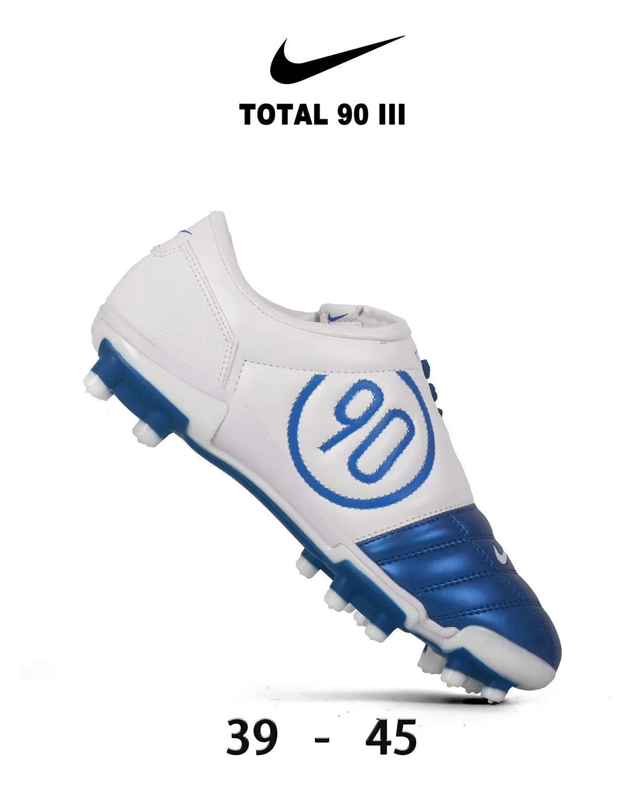 Nike Total 90 III Red and White Firm-Ground Soccer Shoes 23