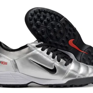 Nike Total 90 III चांदी काला लाल टर्फ फुटबॉल जूते