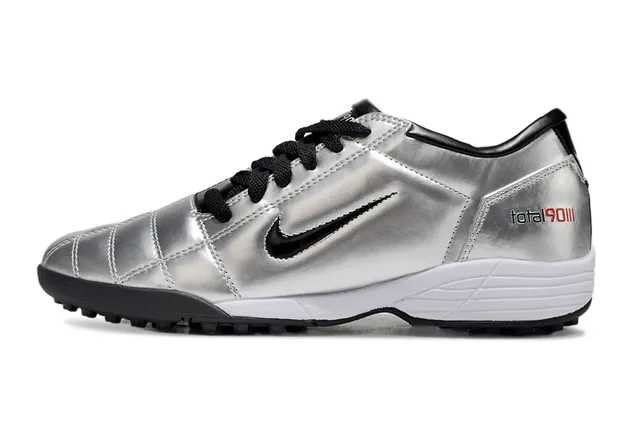 Nike Total 90 III Argent Noir Rouge Gazon Chaussures de Football 2