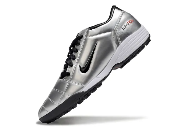 Nike Total 90 III Argent Noir Rouge Gazon Chaussures de Football 4