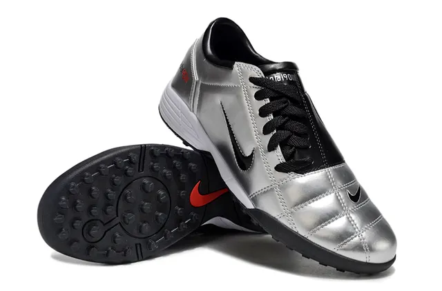 Nike Total 90 III Argent Noir Rouge Gazon Chaussures de Football 5