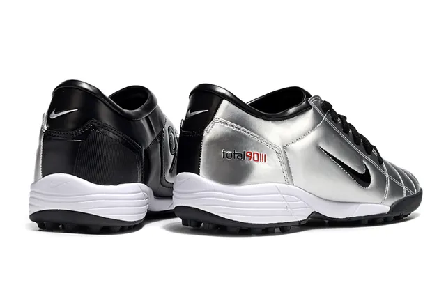 Nike Total 90 III Argent Noir Rouge Gazon Chaussures de Football 6