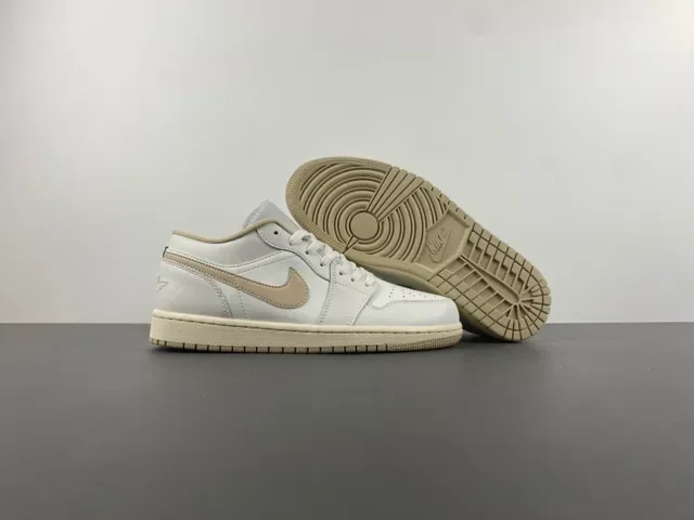 Nike White Beige Low-Top Leather Upper Lifestyle Sneakers 12
