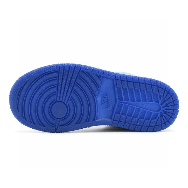 Nike White Blue High-Top Patchwork Paneling Basketball Shoes 5