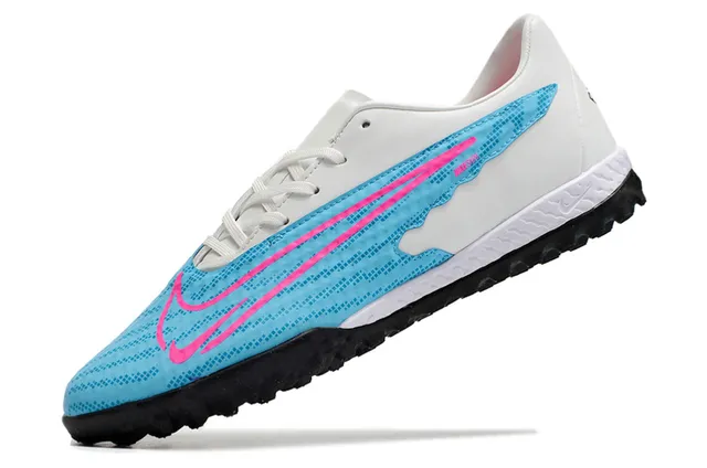Nike Blanc Bleu Basse à Clous Synthétique Maille Supérieure Gazon Chaussures de Football 11