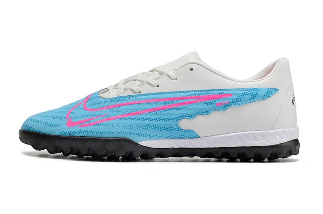 Nike Blanc Bleu Basse à Clous Synthétique Maille Supérieure Gazon Chaussures de Football 12