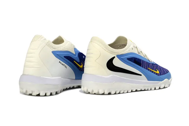 Nike Chaussures de football turf blanc bleu à encolure basse avec upper en maille asimétrique cage asimétrique 6