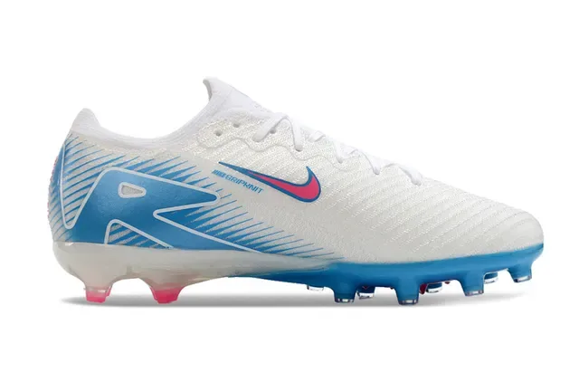 Nike أبيض أزرق منخفض القطع مسامير مصبوغة علوة اصطناعية متنقش أرضية صلبة أحذية كرة قدم 7