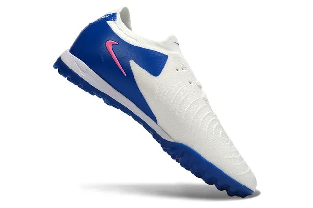 Nike White Blue Low-Cut Synthetic-Mesh Upper Turf Soccer Shoes 2