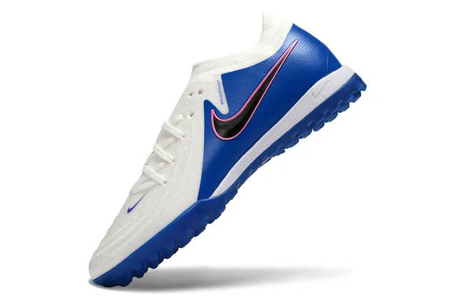 Nike White Blue Low-Cut Synthetic-Mesh Upper Turf Soccer Shoes 3