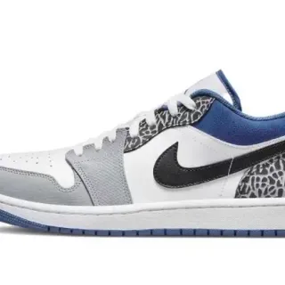 Nike White Blue Low-Top Silhouette Elephant Print Overlay Lifestyle Sneakers