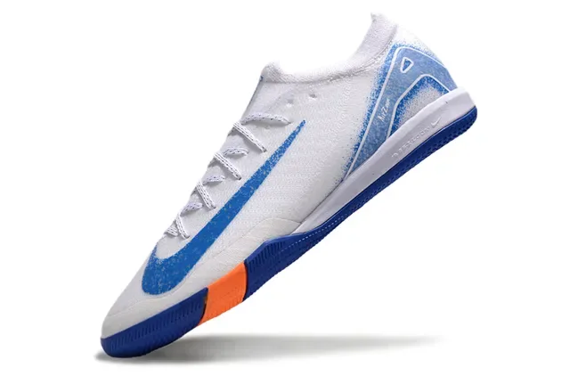 Nike White Blue Low-Top Synthetic Textile Upper Sneakers 3