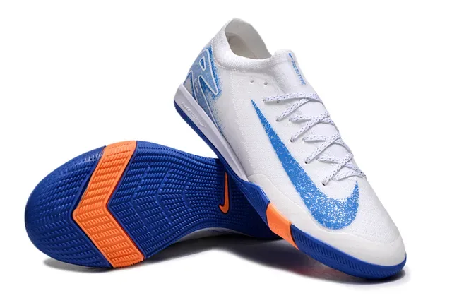 Nike White Blue Low-Top Synthetic Textile Upper Sneakers 4