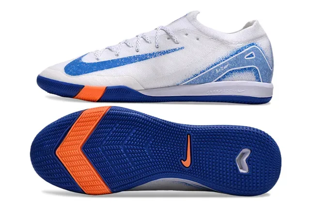 Nike White Blue Low-Top Synthetic Textile Upper Sneakers 6