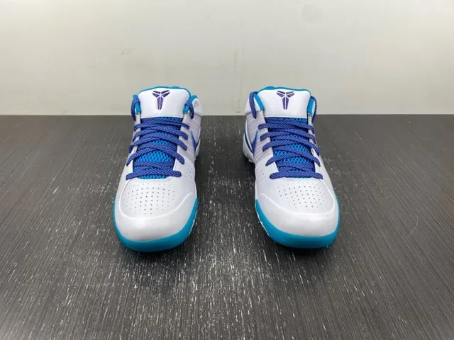 Nike Blanc Bleu Mi-Coupure Silhouette Upper Synthétique Multicouche Chaussures de Basketball 3