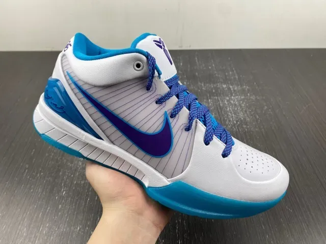 Nike Blanc Bleu Mi-Coupure Silhouette Upper Synthétique Multicouche Chaussures de Basketball 4