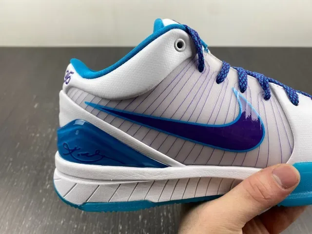 Nike Blanc Bleu Mi-Coupure Silhouette Upper Synthétique Multicouche Chaussures de Basketball 5