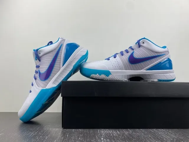 Nike Blanc Bleu Mi-Coupure Silhouette Upper Synthétique Multicouche Chaussures de Basketball 15