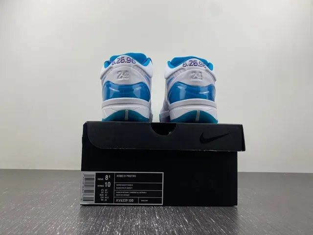 Nike Blanc Bleu Mi-Coupure Silhouette Upper Synthétique Multicouche Chaussures de Basketball 18