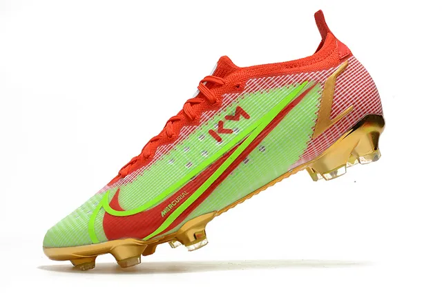 Nike Sapatos de futebol de corte baixo, com cadarços, acentos metálicos branco-dourado, para gramado firme 11