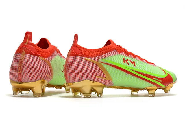 Nike Sapatos de futebol de corte baixo, com cadarços, acentos metálicos branco-dourado, para gramado firme 14